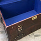 Genuine Bridle Leather Hand Dyed Belted Chestnut Brown Coffee Table Trunk
