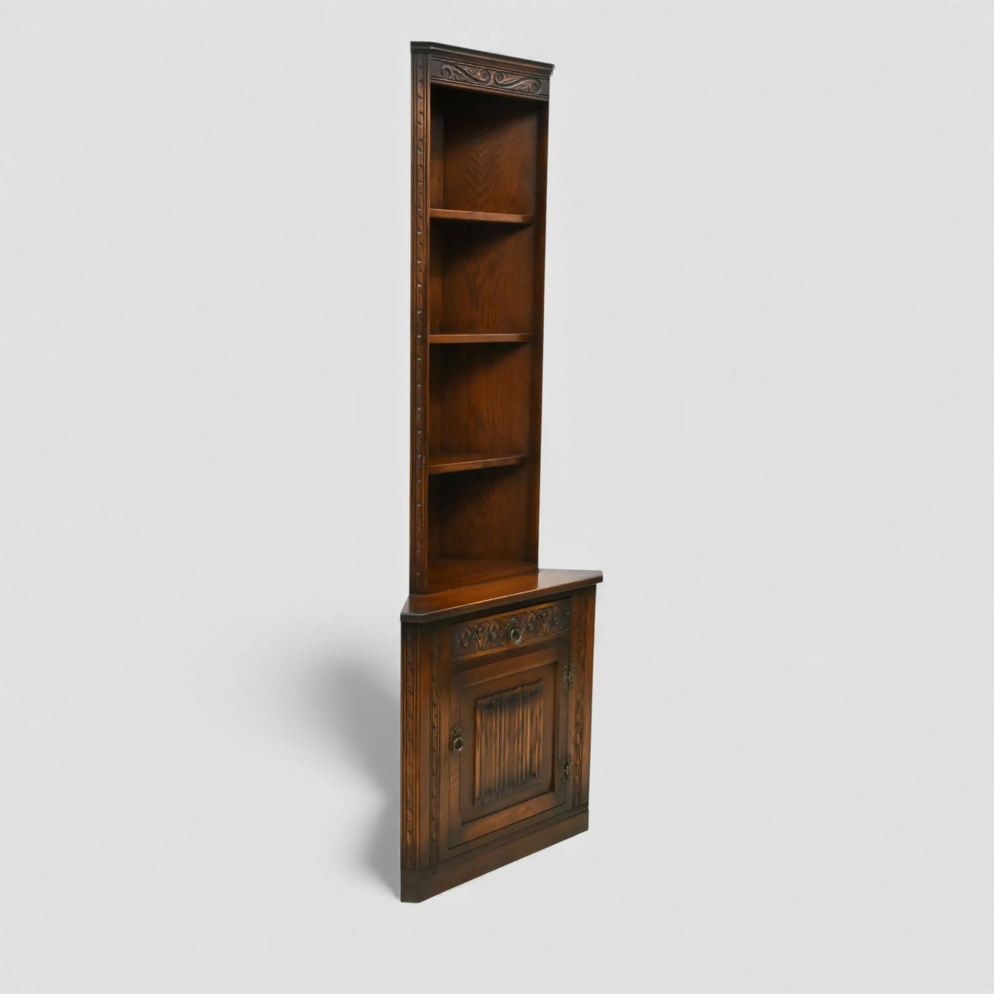 Old Charm Tall Corner Unit with Cupboard and Shelves Carvings FREE UK* Delivery. SBR10977/2509E