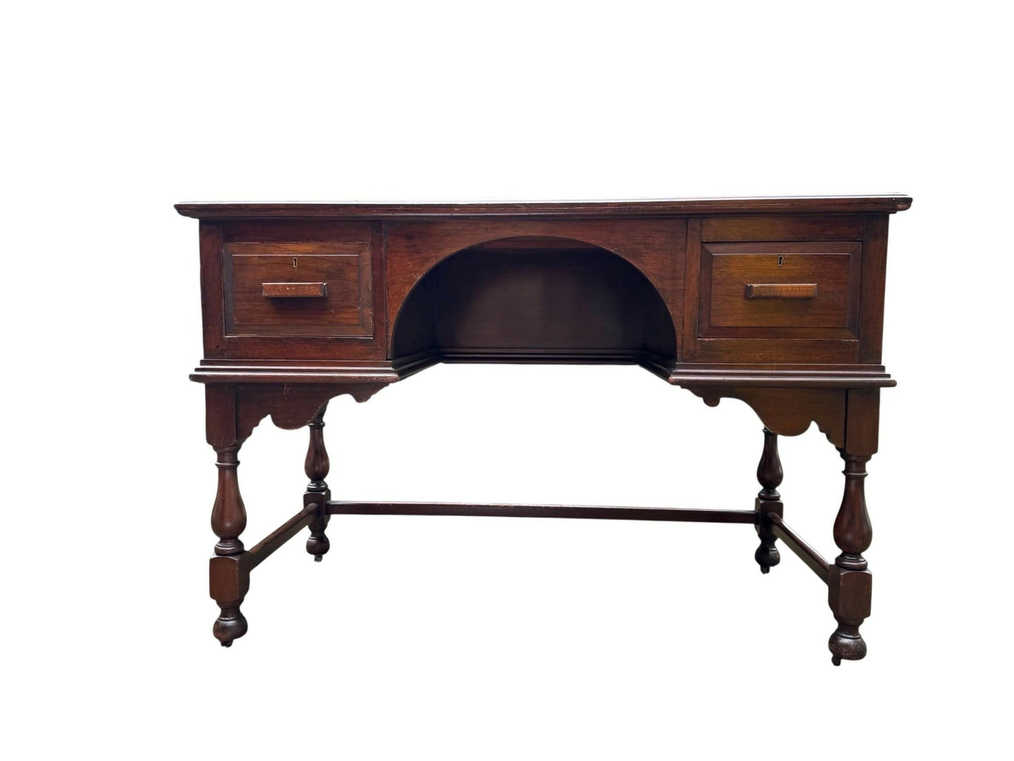 Antique Mahogany 19th C stretcher table desk