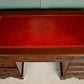 Antique Style Mahogany Pedestal Desk with Red Leather Top