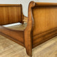 Bed Vintage French Style Sleigh Double Bed Frame Carved Headboard LOT 6411