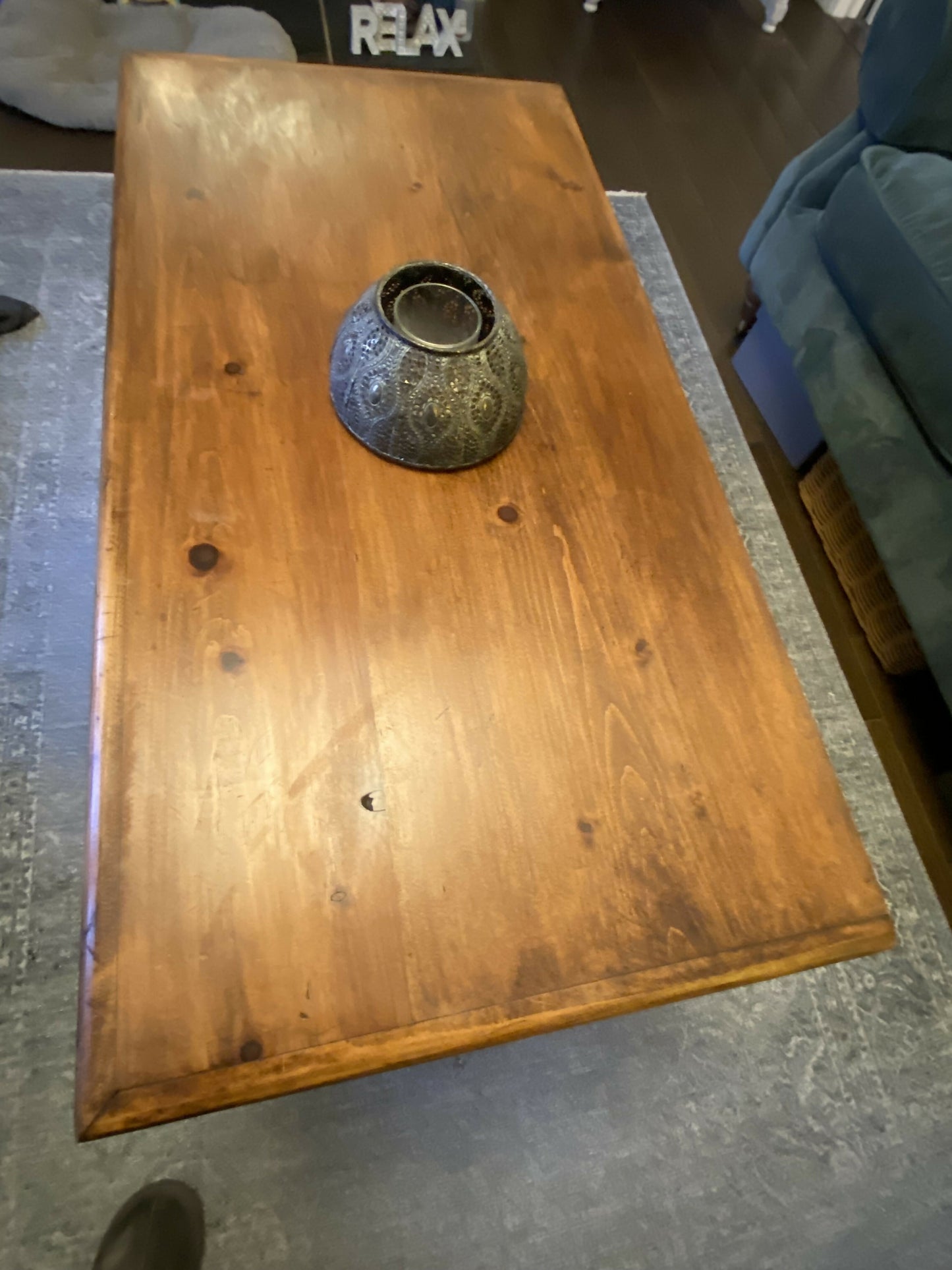 Vintage Painted Pine Chest, Blanket Box, Ottoman