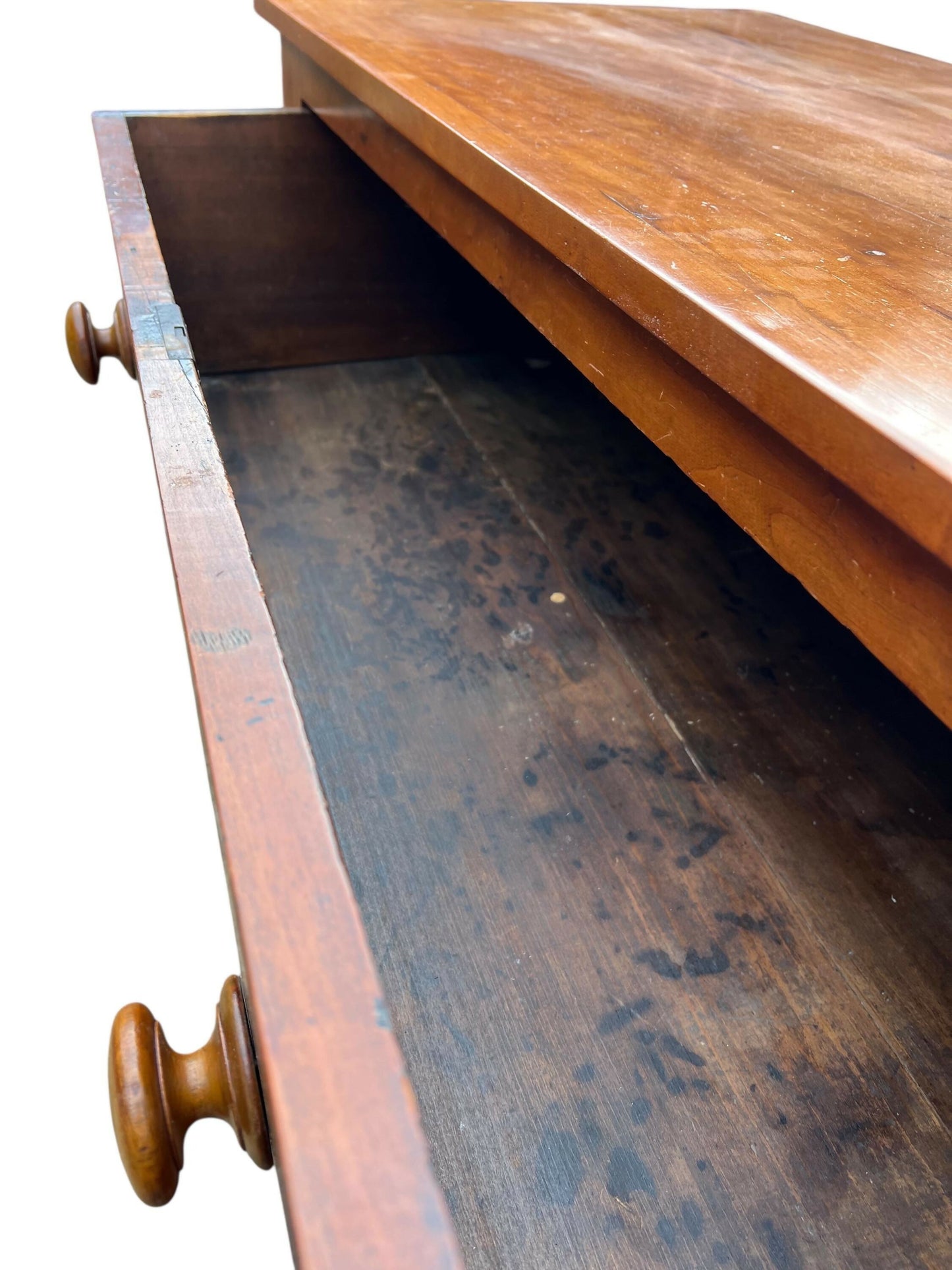 Antique Cherry wood Sheraton Empire large chest of drawers.