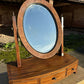 Antique Georgian Large Mahogany Tilting Oval Vanity Dressing Table Mirror