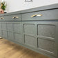 PAINTED TO ORDER Refinished Vintage Large Nathan Sideboard Drinks Cabinet In Deep Dusky Olive Green