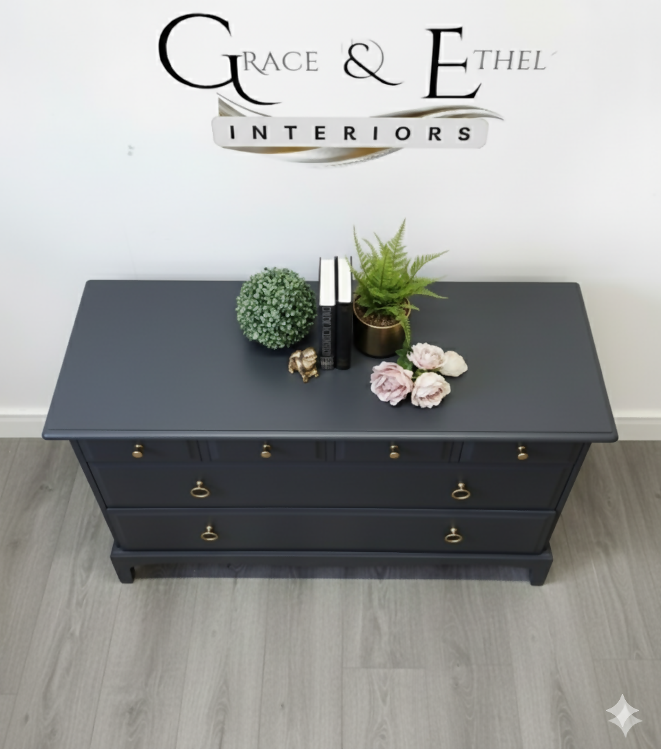 Stag minstrel chest of drawers in dark grey