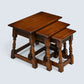 Old Charm Nest of 3 Tables Tudor Brown Finish Model 1494 FREE UK Delivery*