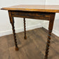 Vintage Oak Side Table With Barley Twist Legs