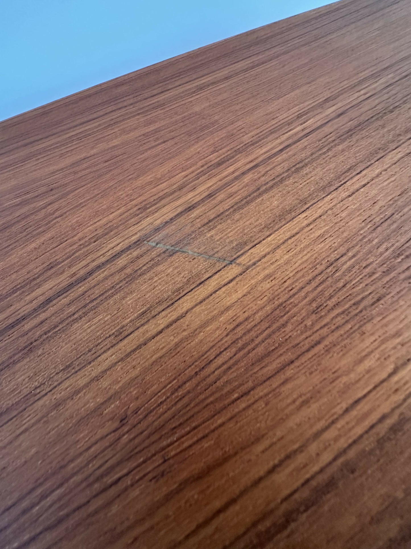 Mid Century Danish Teak Coffee Table Vintage Retro MCM Surfboard Style Coffee Table