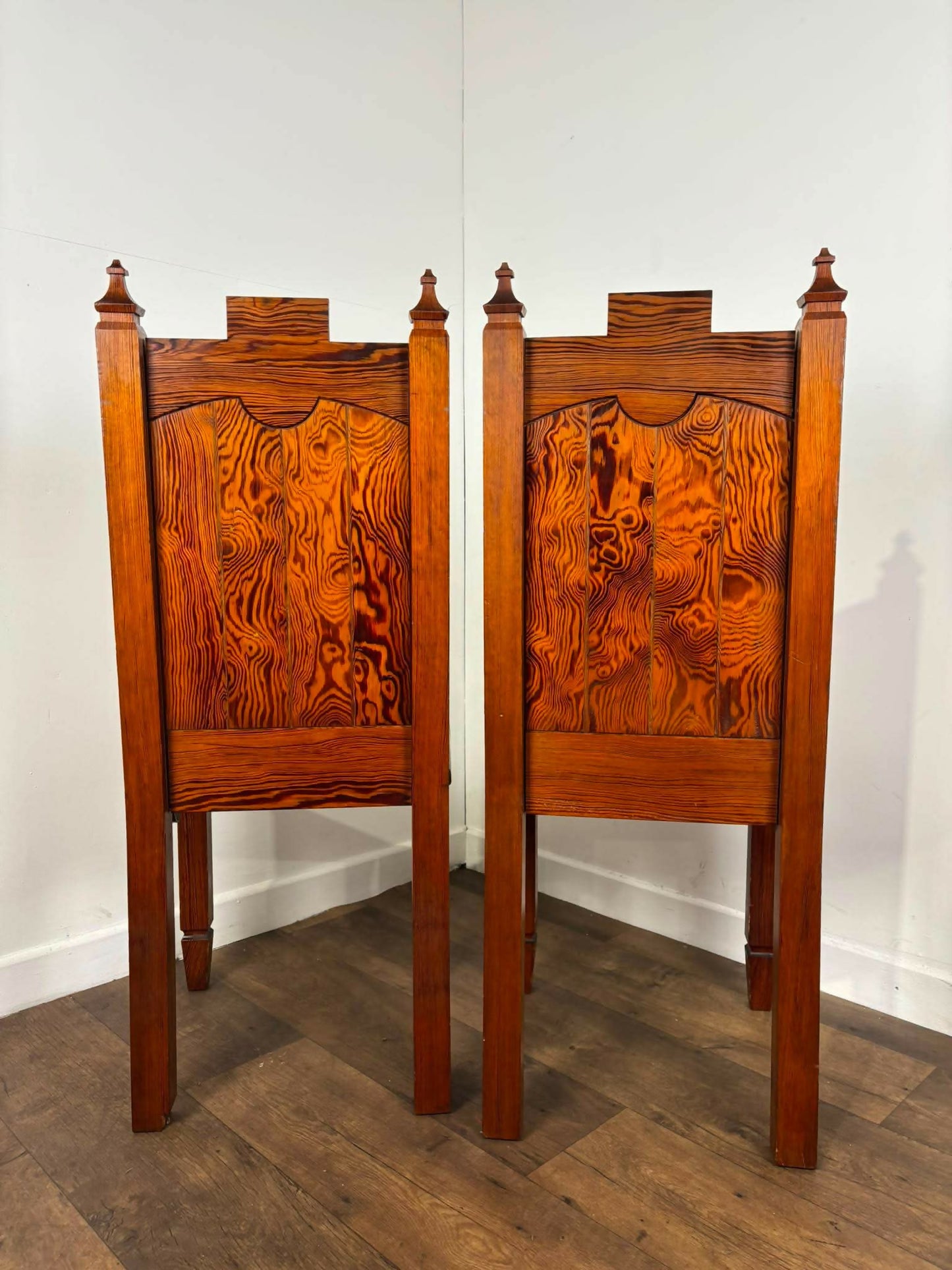 Pair Of Victorian Pitch Pine Ecclesiastical Chairs