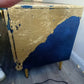 Upcycled Navy Sideboard with Gold Leaf: Mid-Century Modern Cabinet