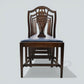 6 Georgian Mahogany Dining Chairs Blue Faux Leather Seats FREE UK Delivery