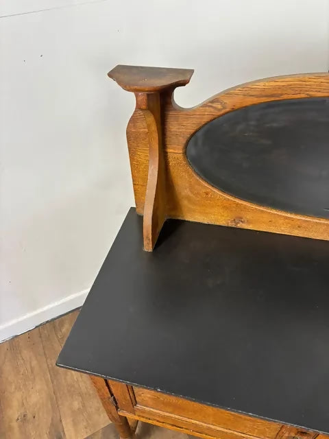 Edwardian Oak Marble Top Washstand