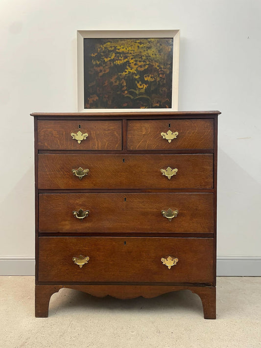 Vintage Georgian oak chest of drawers