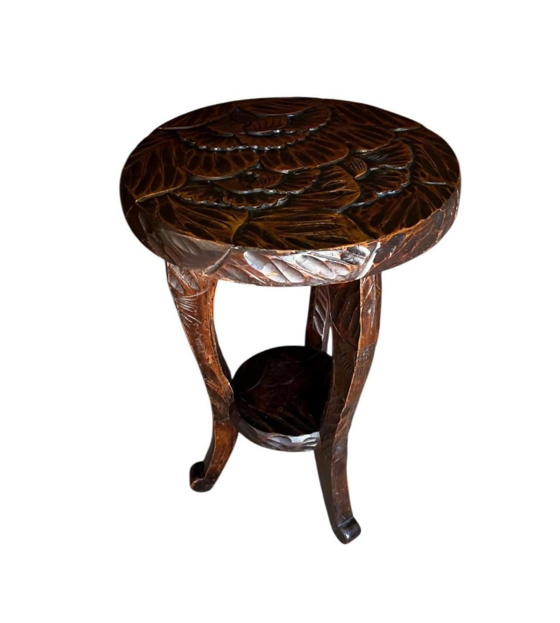Liberty & Co. Antique Hand-Carved Side Table