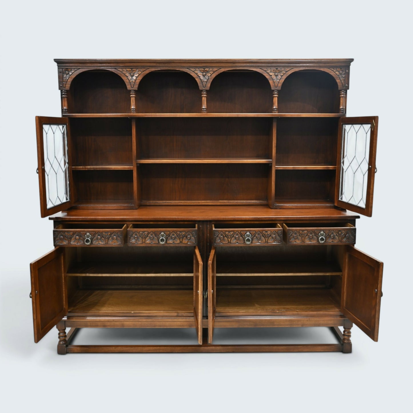 Old Charm Oak Dresser In Tudor Brown 6ft Wide Sideboard Display FREE UK Delivery