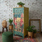 Hand painted bright and whimsical tall chest of drawers