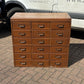Large Vintage Edwardian Floor Standing Oak Filing Drawers. Cabinet Splits In Half.