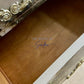 Elegant Upcycled Sideboard •Chateau Wash •Gold moulds •Floral Foil