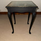 Hand Painted Decoupage Side Table with Glass Top – One of a Kind Zebra Design