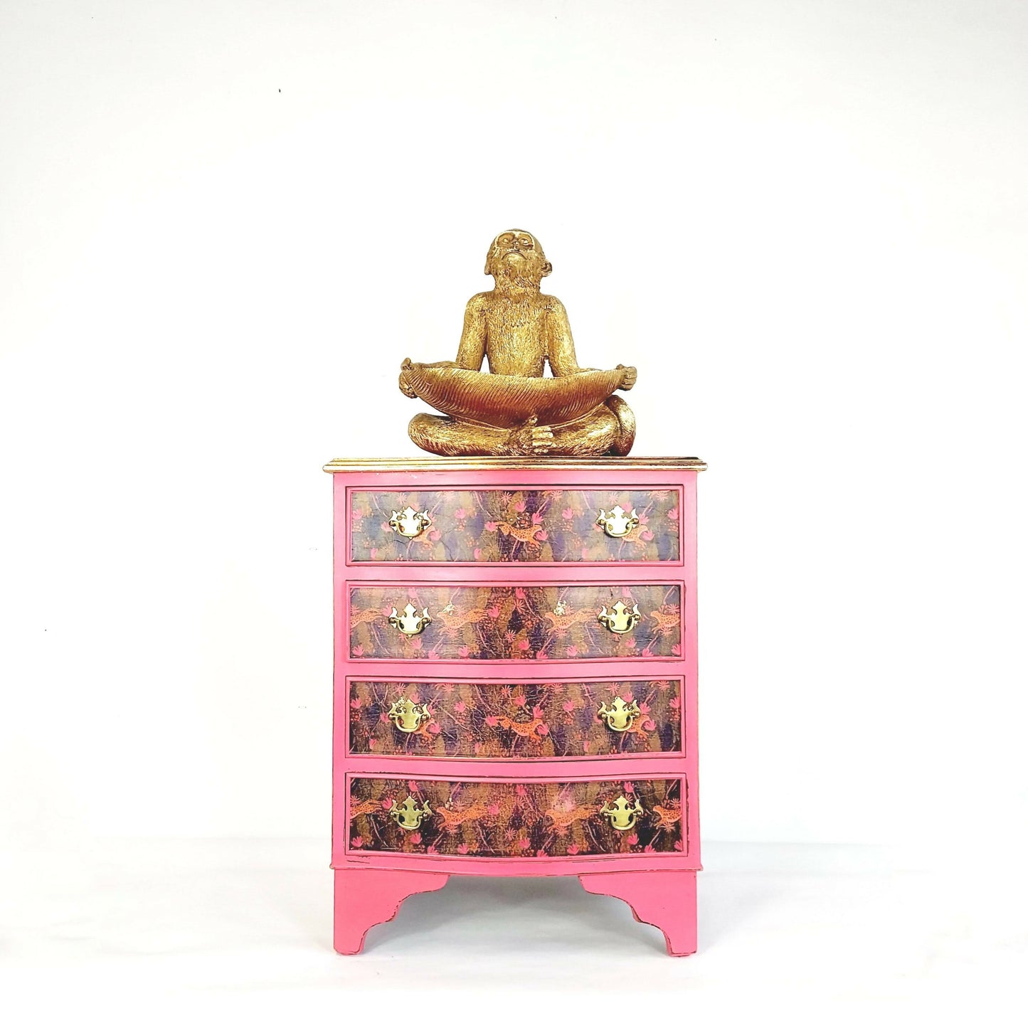 Beautiful pink hand painted chest of drawers