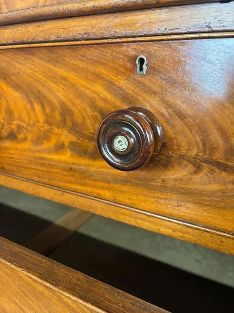 Victorian Mahogany Chest of Five Drawers on Bun Feet