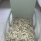 Mid century chair. Comes in two pieces. Very cool. Sage green - you choose your fabric.