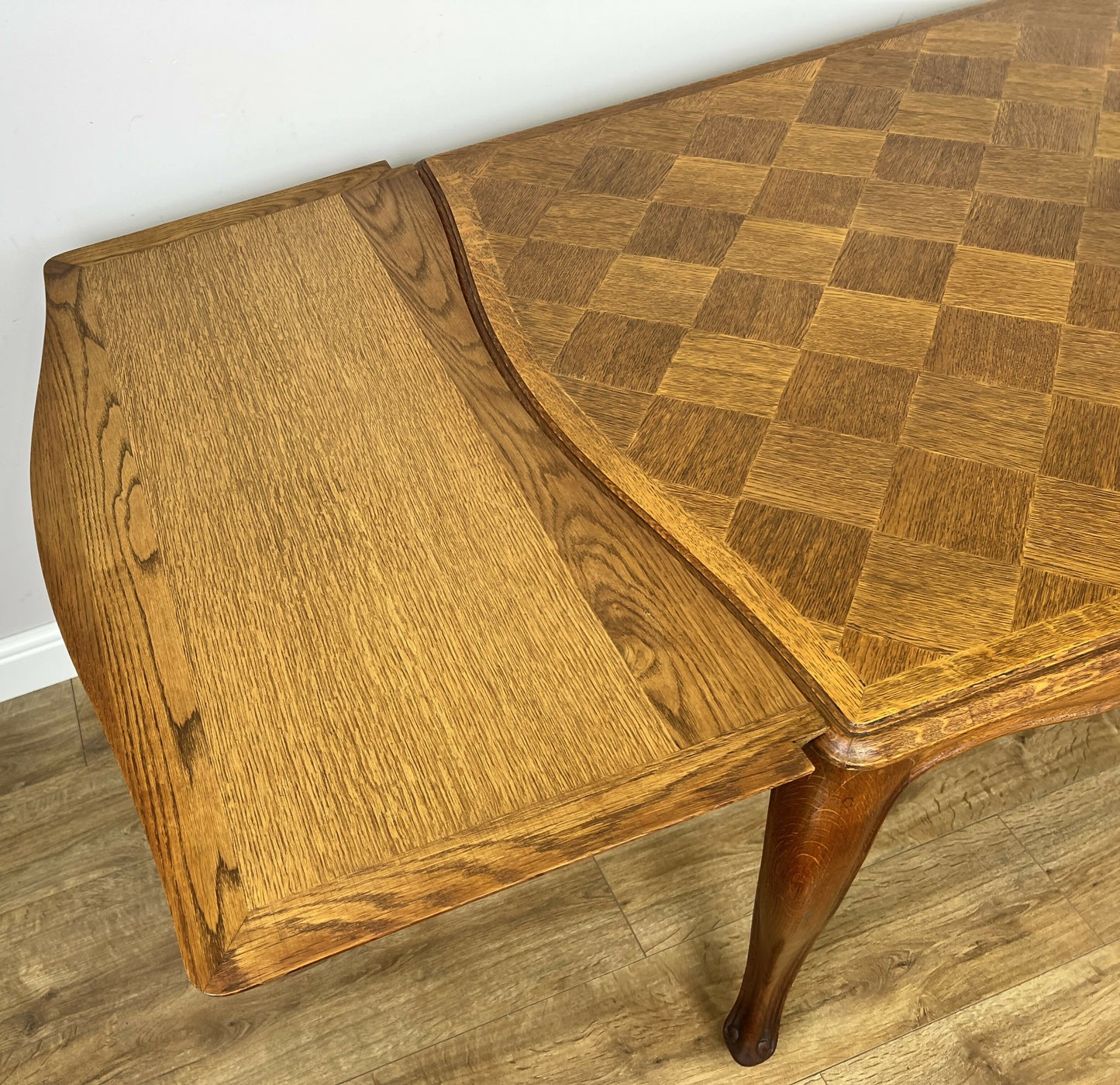 Dining Table Vintage French Style Oak Carved Folding Extendable Table LOT 6355