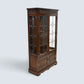 Old Charm Display Cabinet 3 Glass Shelves Tudor Brown #2155 FREE UK Delivery*