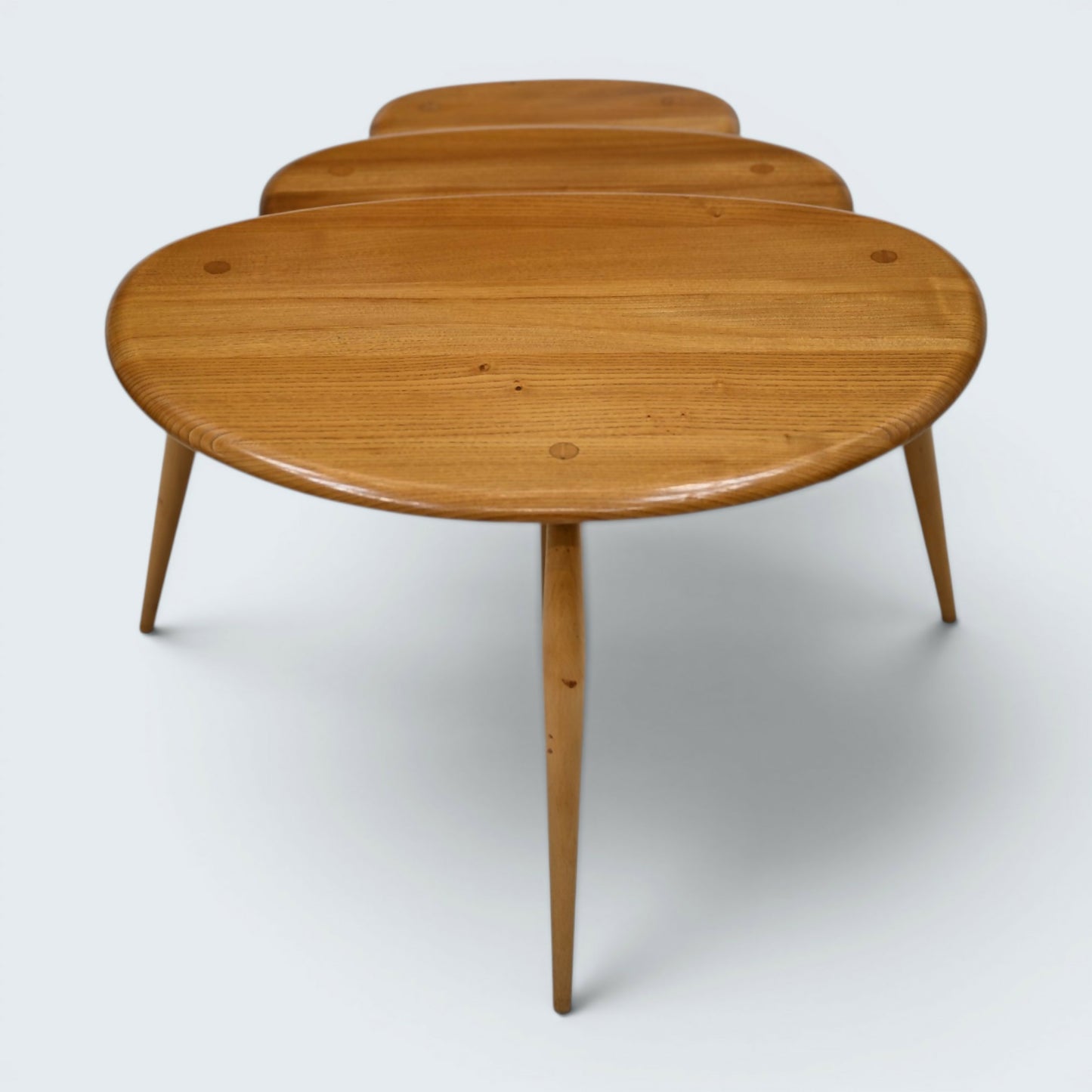Ercol Pebble Nest Of Tables Ercol's Light Finish Clean Condition Free Delivery*