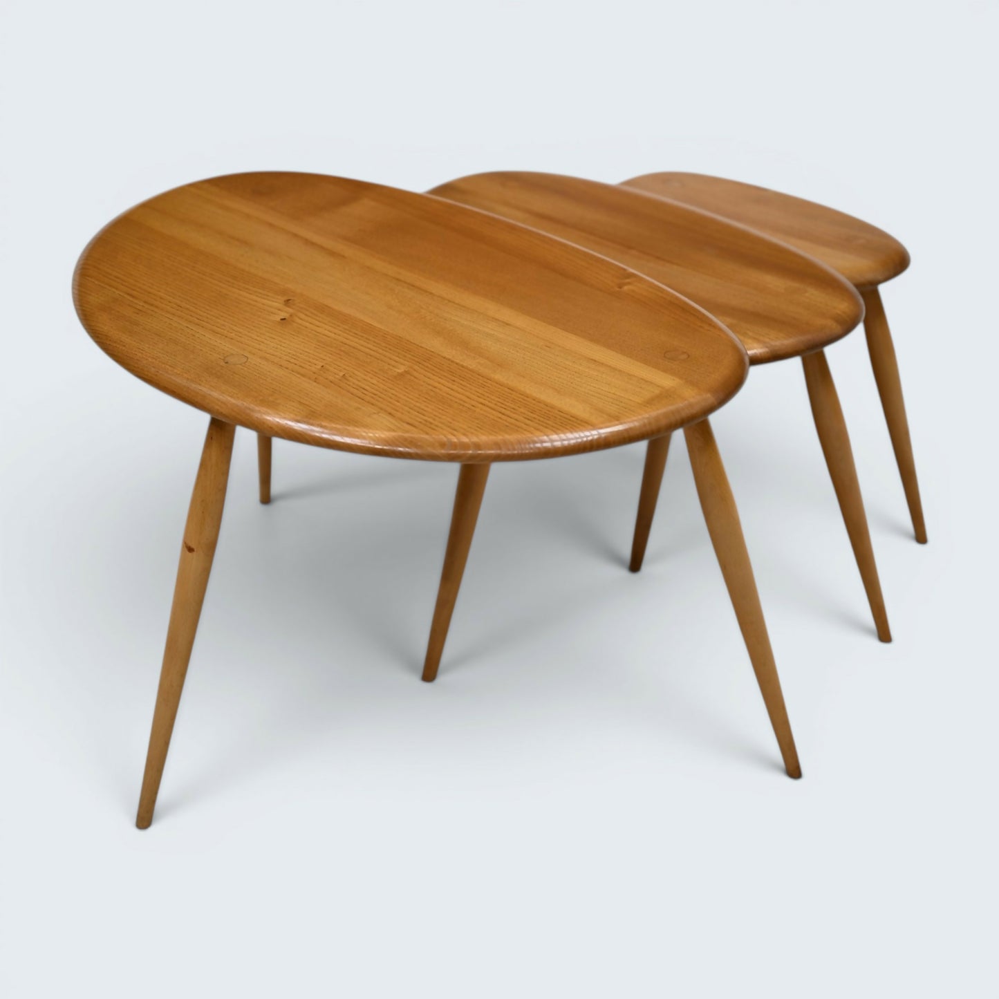 Ercol Pebble Nest Of Tables Ercol's Light Finish Clean Condition Free Delivery*