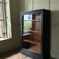 Vintage Black Painted Glazed Display China Cabinet Bathroom Cabinet