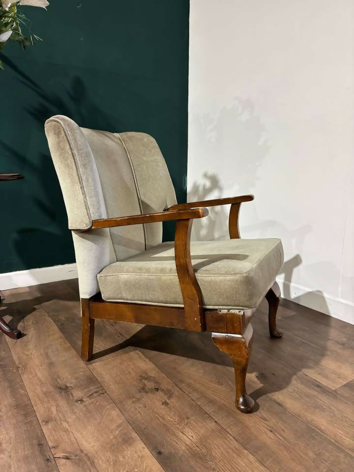 Art Deco Walnut Framed Arm ChairMM