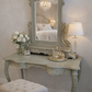 Vintage French Dressing Table & Mirror | Hand Painted Vanity | Ornate French Bedroom Furniture