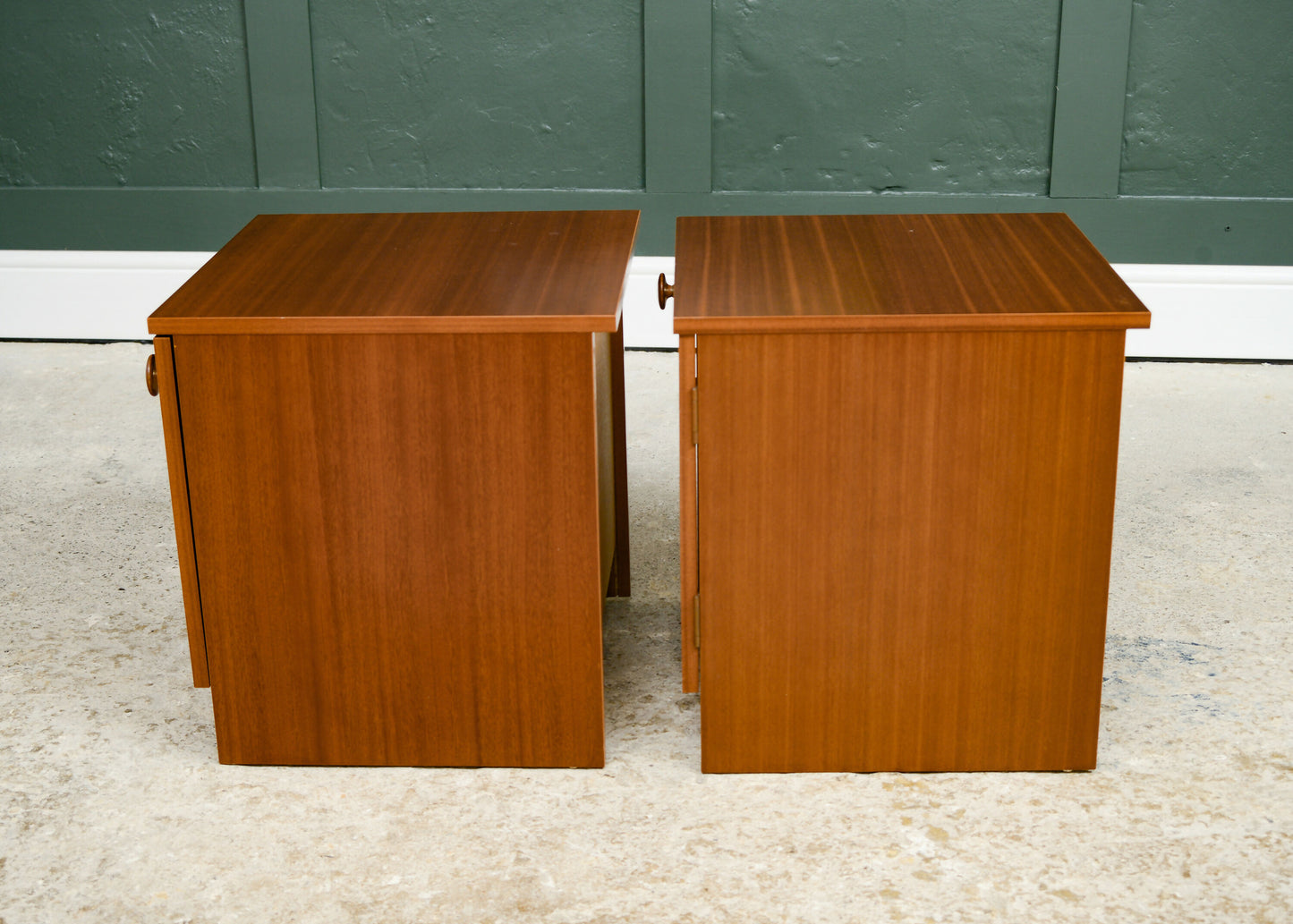 Pair Mid Century Teak Bedside Table - 1960s - Avalon