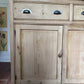 Rustic Antique Victorian Stripped Pitch Pine Cupboard Glazed Dresser Server