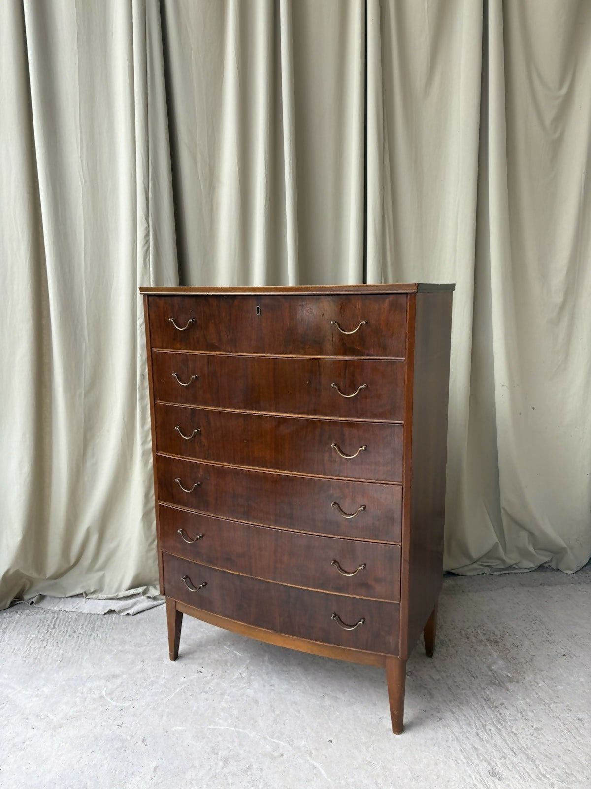 Vintage Tallboy Early Mid Century Chest Of Drawers Retro Scandi Danish R1207