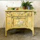Yellow Buffet Cupboard with Roses