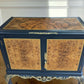 Vintage Unique Art Deco Style queen Anne Blue Drinks Cocktail Cabinet gin bar