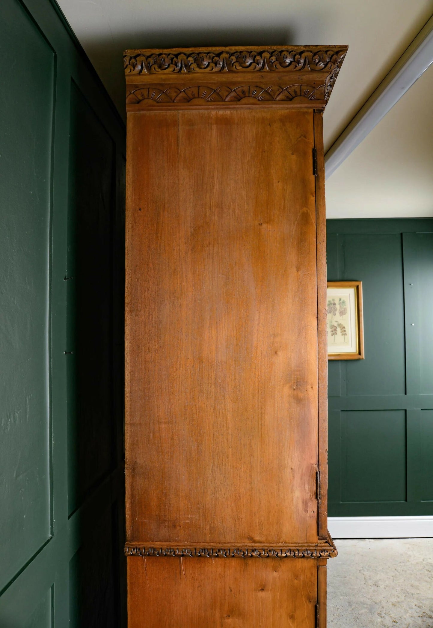 Antique French Walnut Linen Press Housekeepers Cupboard - Ornately Carved