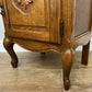 Bedside Table Vintage French Louis Style Oak Nightstand Carved Cabinet LOT 6300