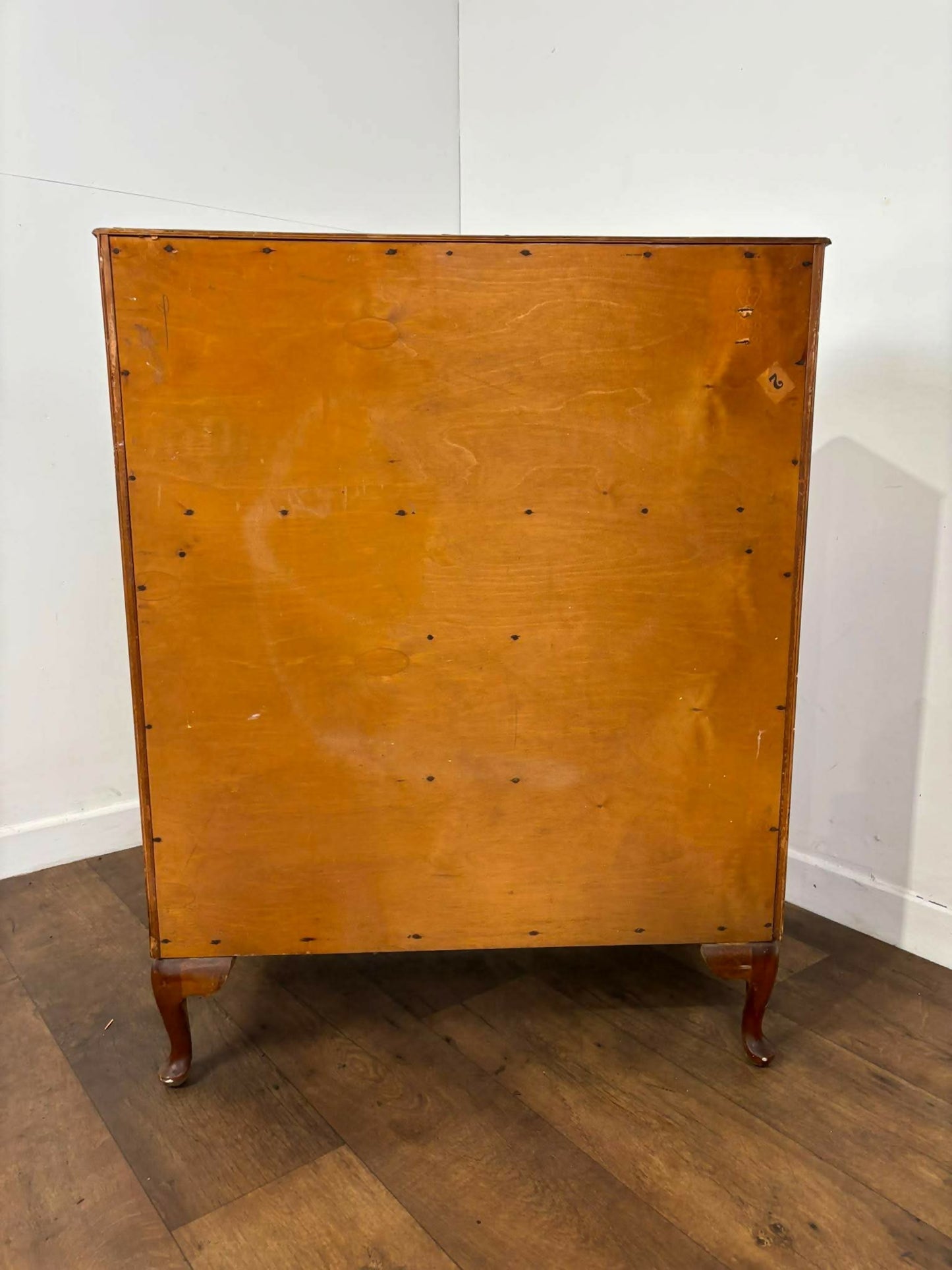 Early 20th Queen Anne Style Figured Walnut Bureau