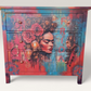 "Frida on Fire” Pink Blue 3 Drawers Chest