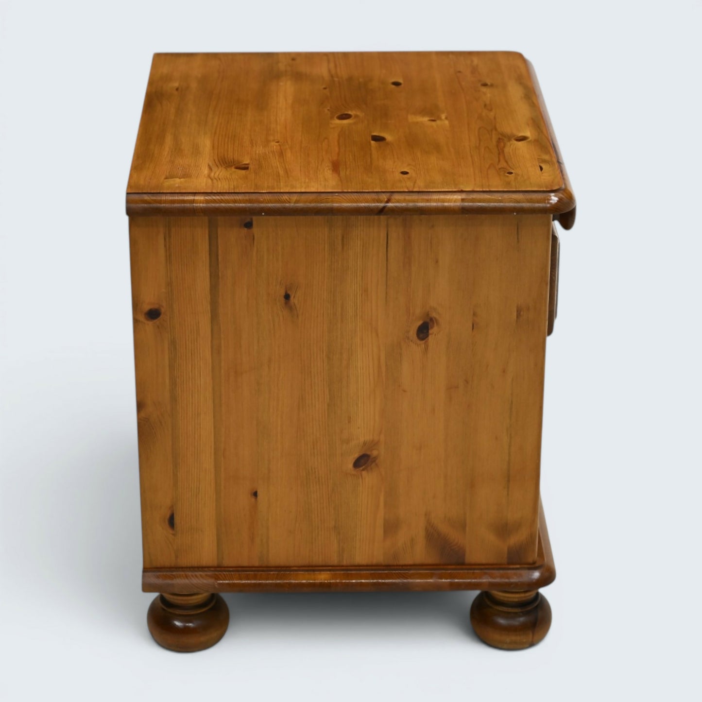 Pine Bedside Cabinet Knotted Pine Drawer Bun Feet Ducal Style FREE UK Delivery