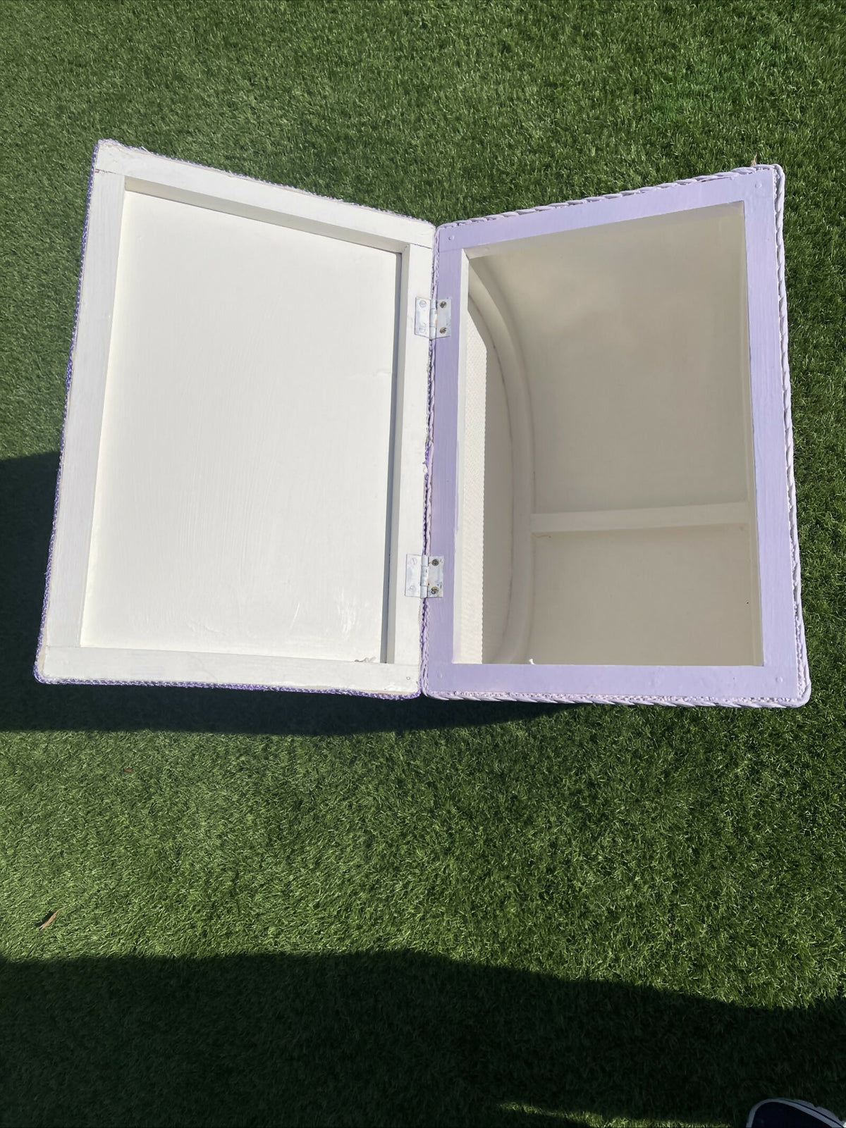 Small lavender ottoman or seat