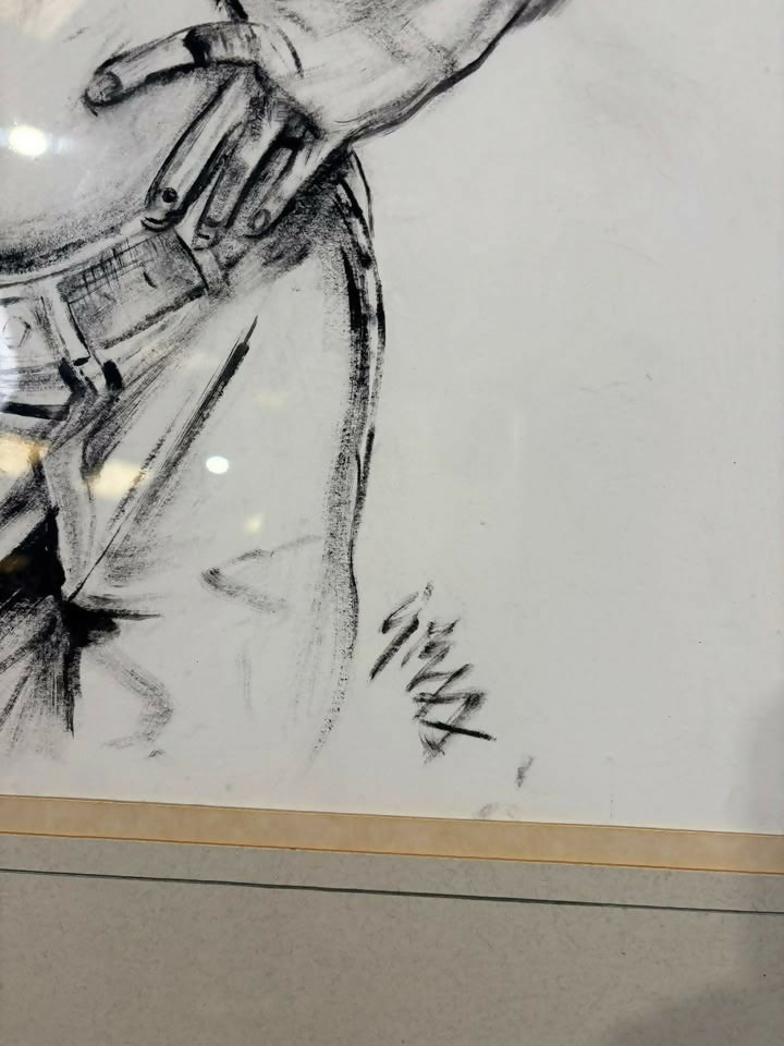 Charcoal Drawing - Young Mick Jagger by Geoffrey Bernard