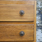 Vintage Oak Tallboy Chest of Drawers: Antique Cabinet with Detailing Five Drawer
