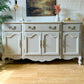 Vintage Queen Anne Sideboard Large, Carved Details, Neutral, Paint Wash - MADE TO ORDER