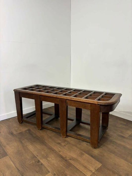 Edwardian Oak Luggage Stand / Hall Bench