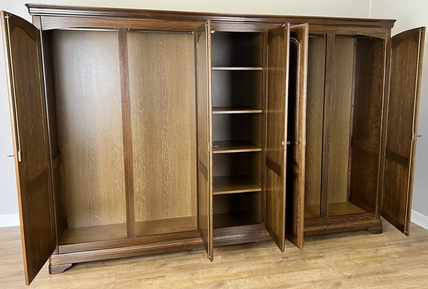 Wardrobe Vintage French Style Five Door Carved Armoire Cabinet LOT 6130